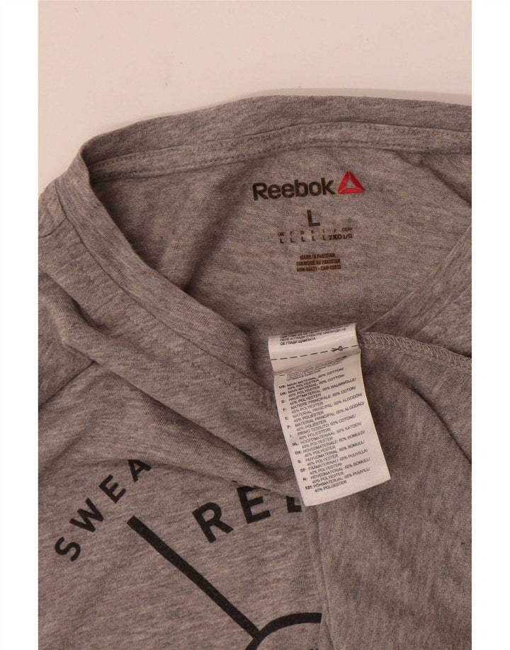 Reebok Herre Grafisk T-Shirt Top Stor Grå Bomuld