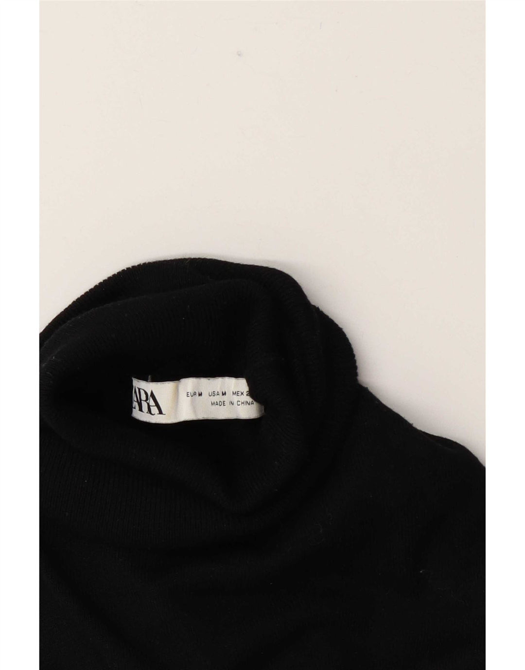Zara Dame Rullehals Sweater UK 12 Medium Sort