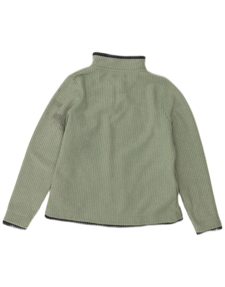 Weird Fish Womens Zip Neck Fleece Jumper UK 16 Large Green Polyester