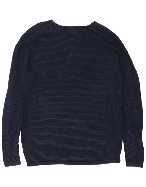 Jack & Jones Herre Top Langærmet Medium Navy Blue Nålestribet Bomuld