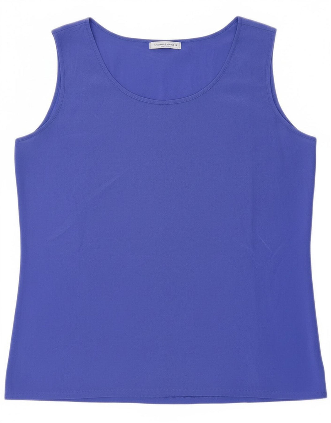 Vintage Dame See Through Vest Top UK 8 Small Blue Silk