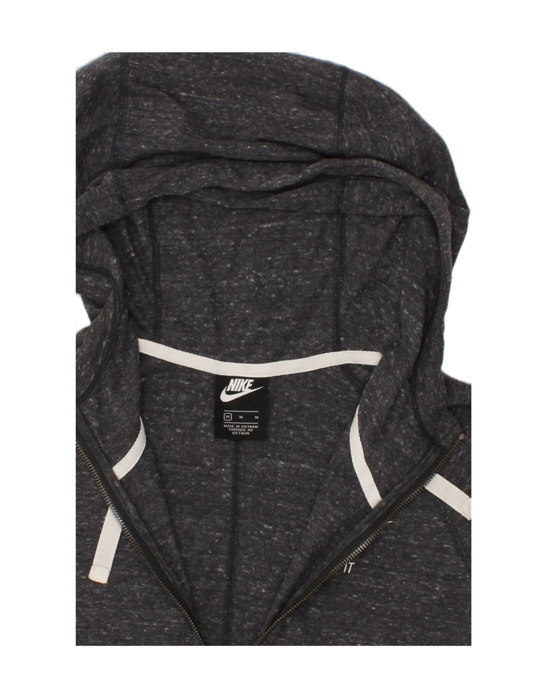 NIKE Womens Zip Hoodie Sweater UK 14 Medium Grey Flecked Vintage Nike and Second-Hand Nike from Messina Hembry 