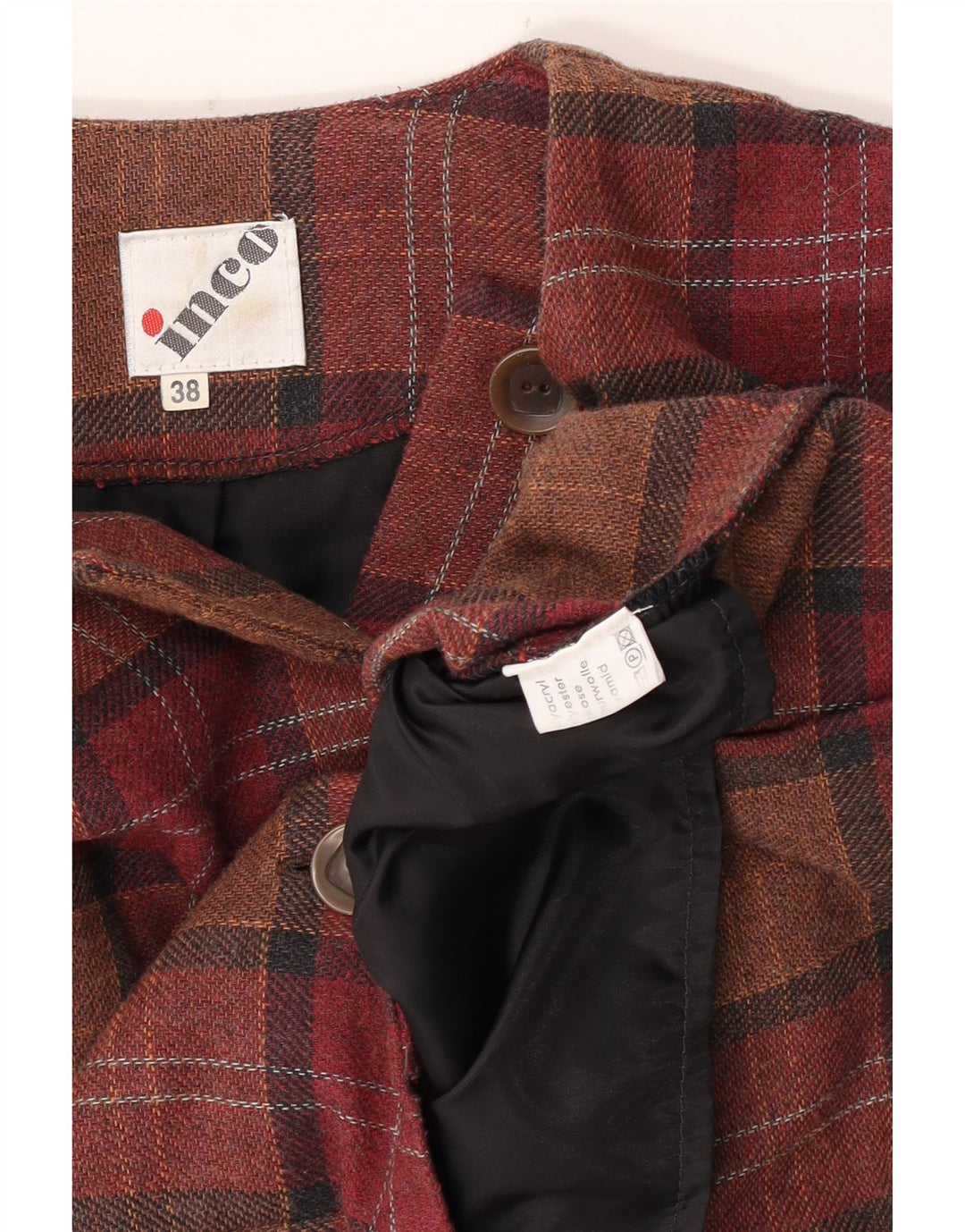 Vintage dame Crop 4-knaps blazerjakke EU 38 medium brun ternet