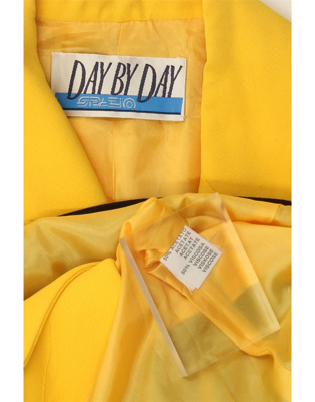 Vintage dame 3-knaps blazerjakke UK 14 Medium Yellow Colourblock