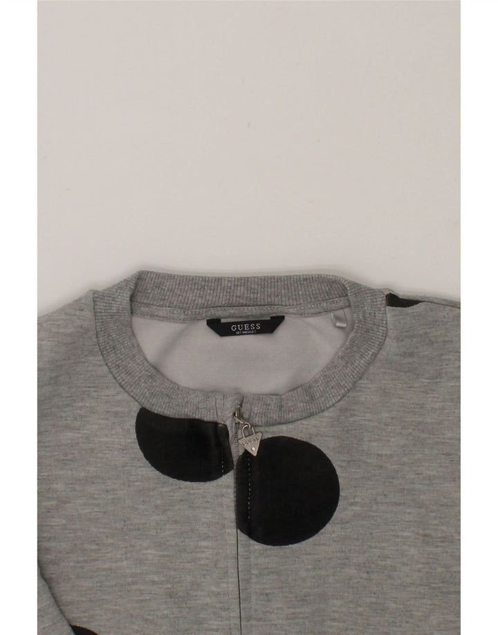 GUESS Girls Cardigan Sweater 11-12 Years Grey Polka Dot Polyester Vintage Guess and Second-Hand Guess from Messina Hembry 