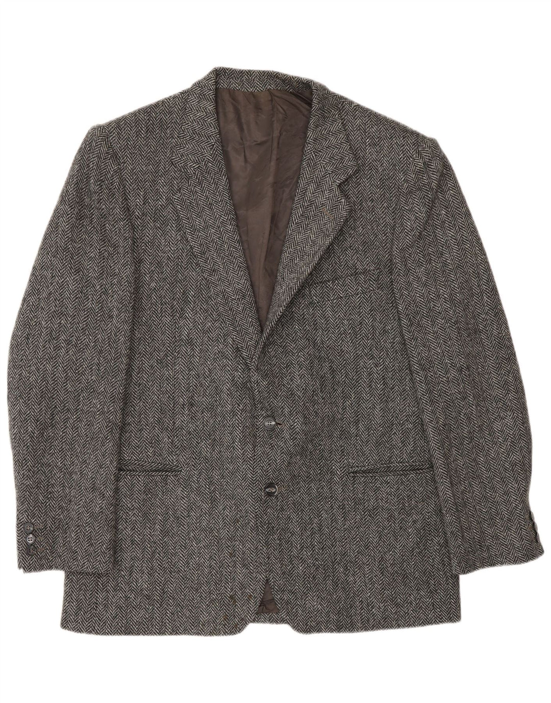 Lanificio Campore Herre 2 Button Blazer Jacket UK 40 Large Grey Herringbone