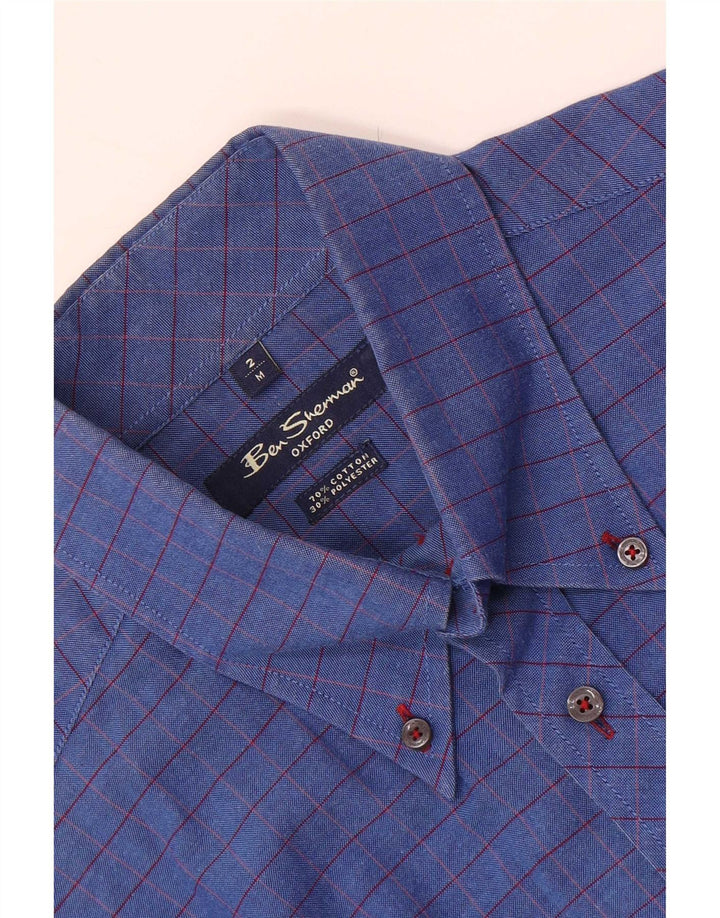 Ben Sherman herreskjorte mellemblå ternet bomuld