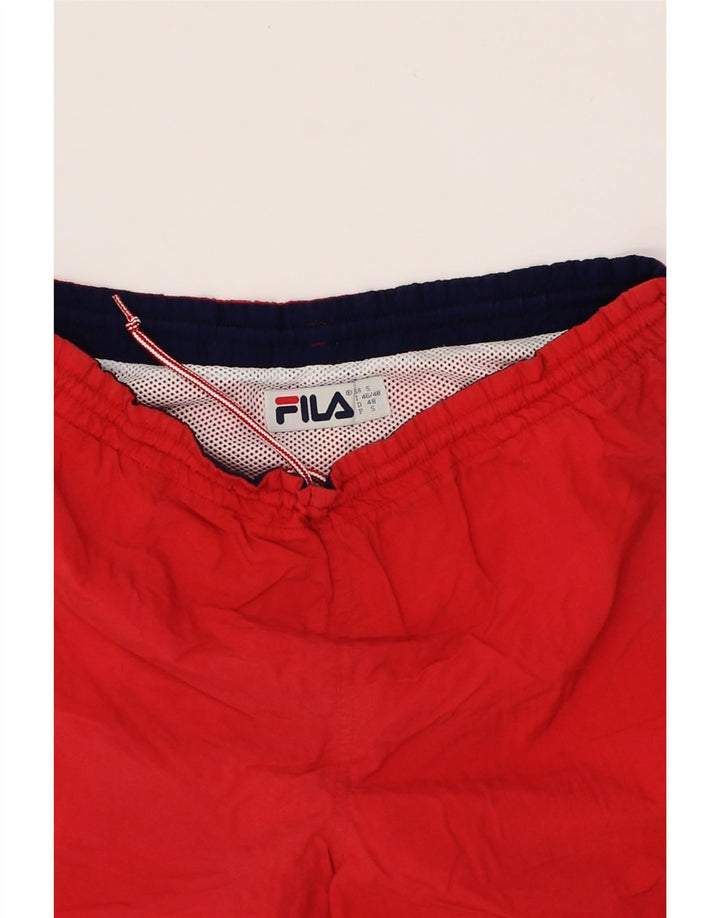 FILA Mens Sport Shorts Small Red Nylon Vintage Fila and Second-Hand Fila from Messina Hembry 