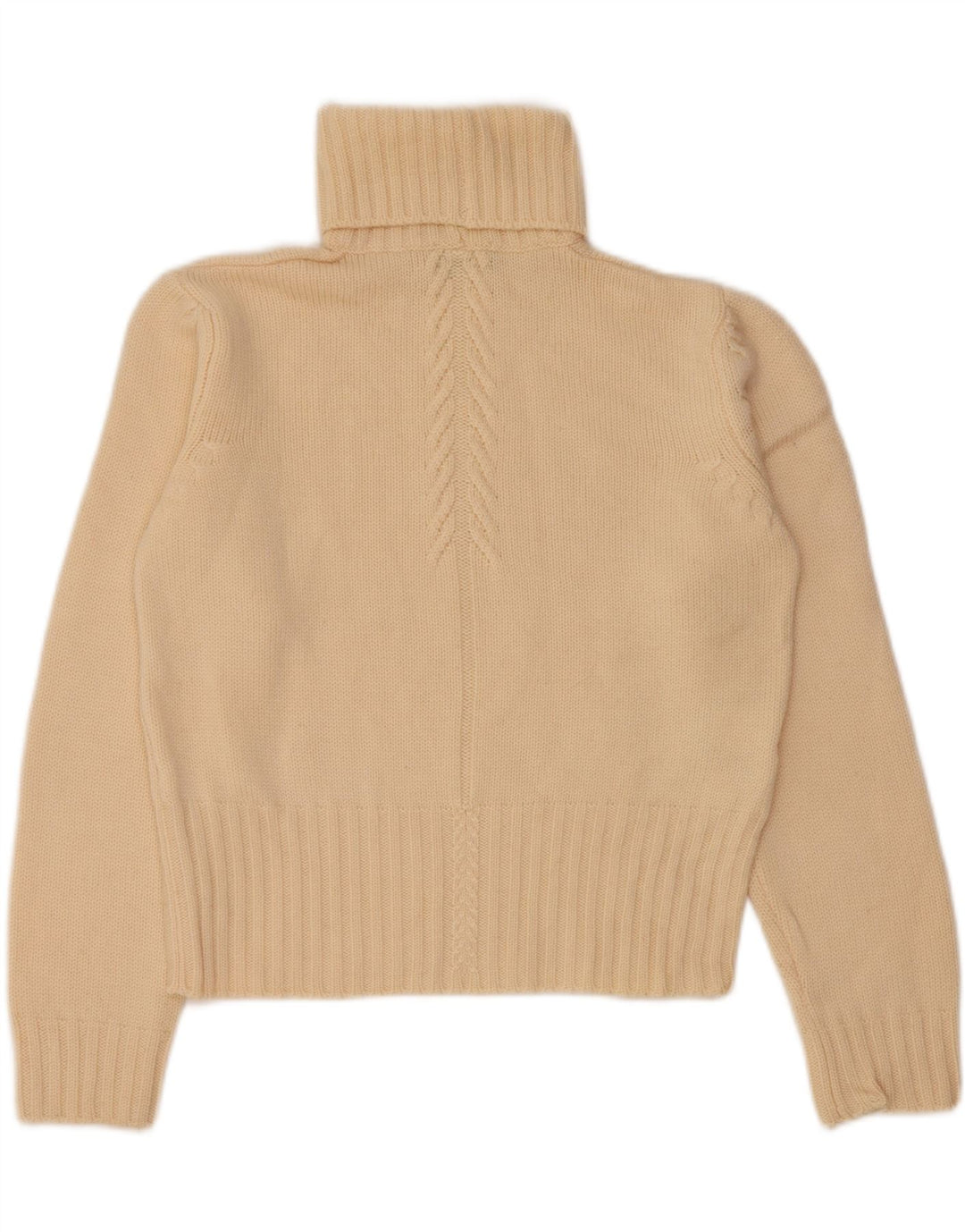 FRANCESCA Dame Rullehals sweater UK 16 Stor Beige Ny Uld