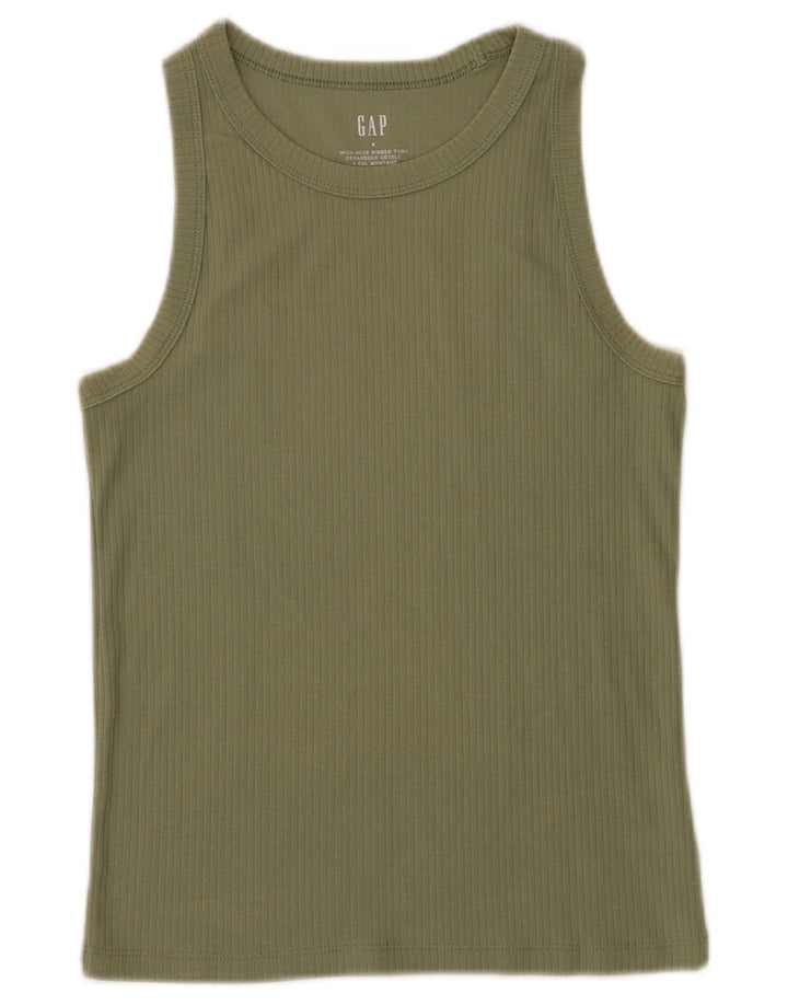 Gap Damevest Top UK 8 Small Khaki Cotton