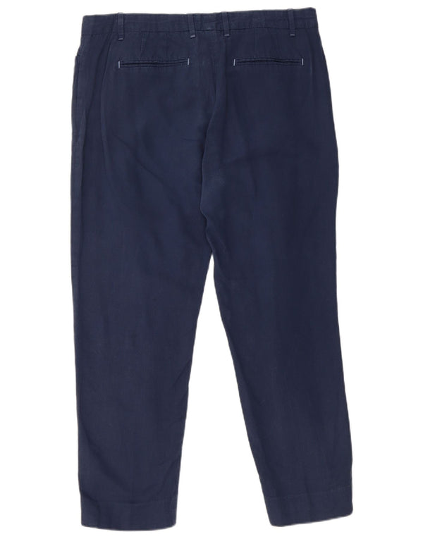 Gap Dame Slim Cropped Trousers UK 12 Medium W32 L25 Marineblå Bomuld