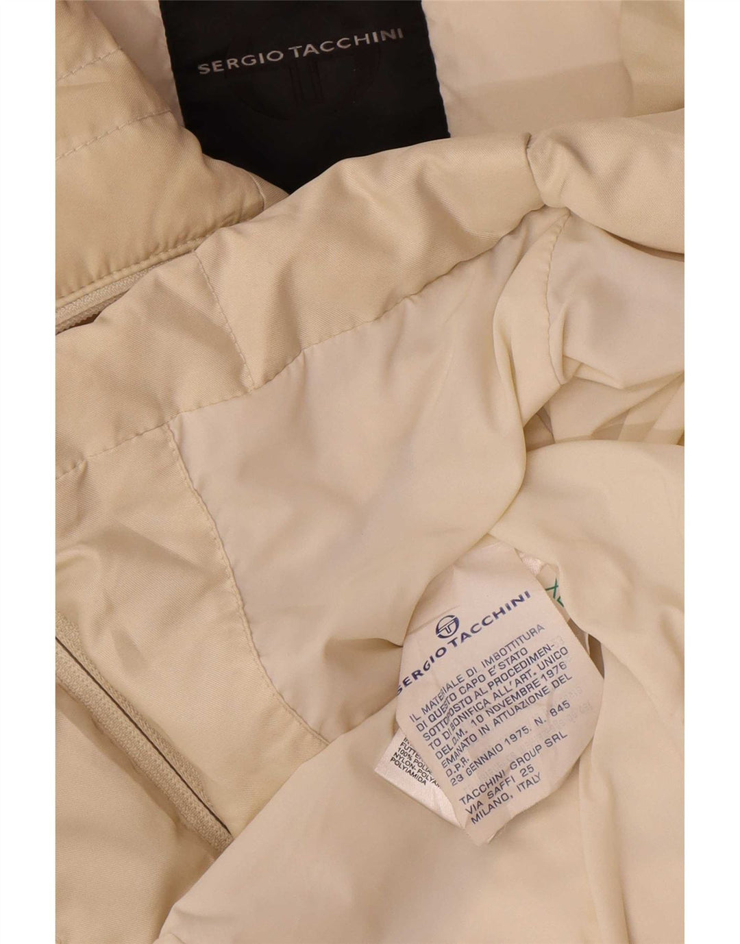 Sergio Tacchini polstret jakke til kvinder UK 18 XL Off White Polyamid