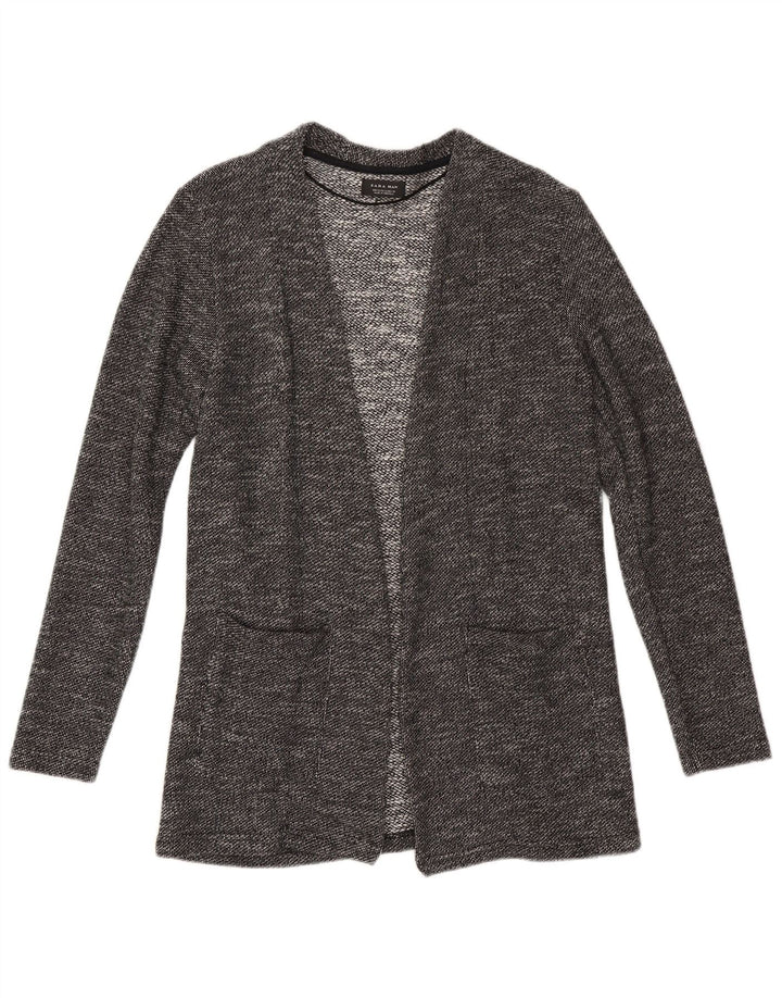 Zara Herre Cardigan Sweater Lille Sort Flecked Bomuld