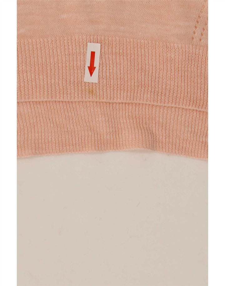 Marks & Spencer Dame Se Through V-hals sweater UK 14 Medium Pink