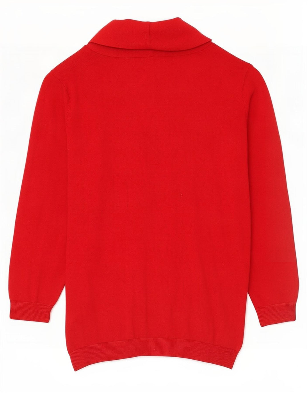 Chaps Dame Shawl Neck Jumper Sweater UK 12 Medium Rød Silke