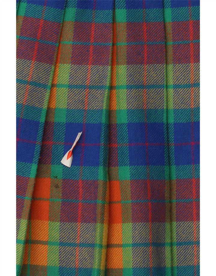 Vintage kvindekniv plisseret nederdel W28 Medium flerfarvet plaid