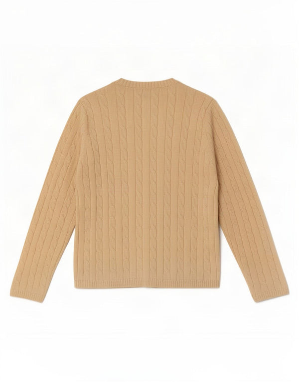 Marks & Spencer Dame Cardigan Sweater UK 12 Medium Beige Bomuld