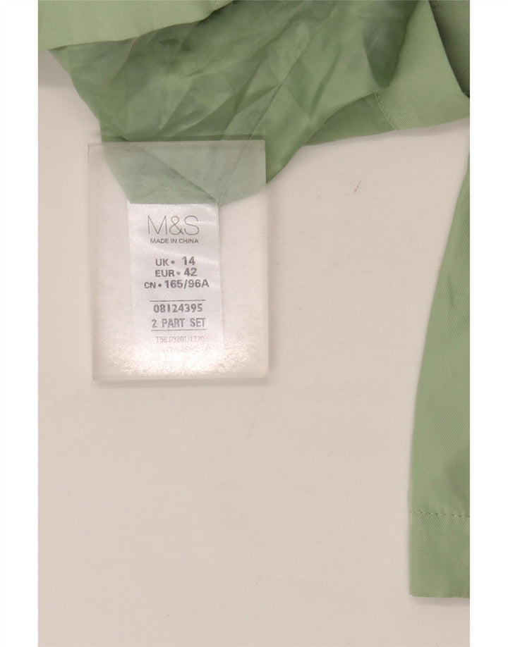 Marks & Spencer Dame Hooded Utility Jacket UK 14 Large Green Polyester