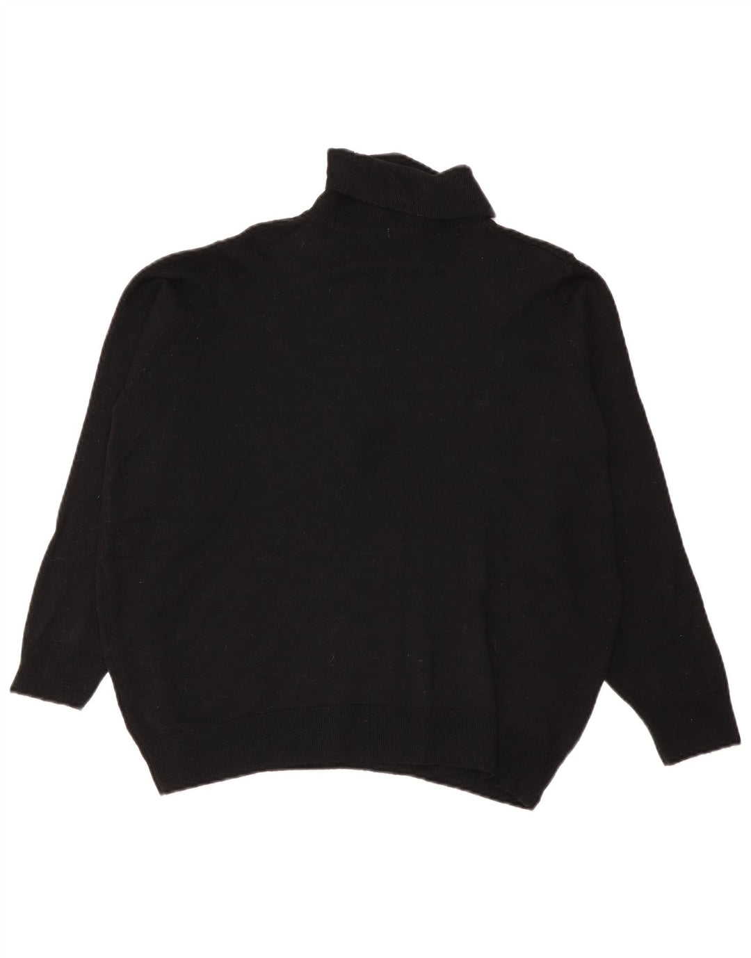 Marks & Spencer Dame Roll Neck Jumper Sweater UK 20 2XL Sort Ny Uld