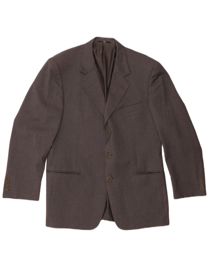 VALENTINO Mens 3 Button Blazer Jacket IT 52 XL Grey Wool