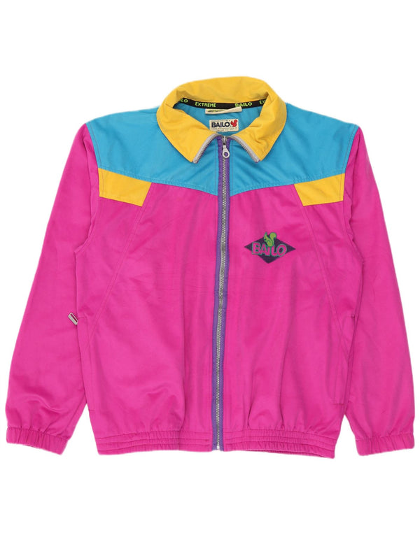 Bailo Herre velour træningsdragt Topjakke Medium Pink Colourblock