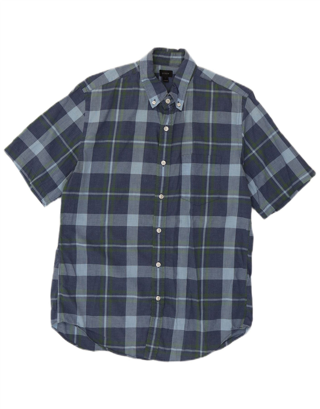 J. CREW Kortærmet Herreskjorte Medium Navy Blue Check