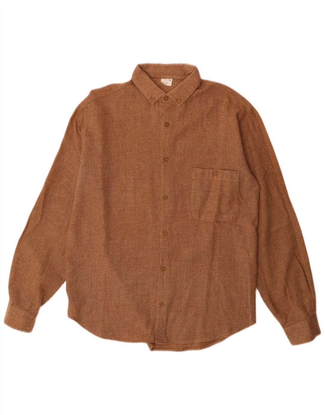 Vintage herreskjorte str. 39 Medium brun polyester