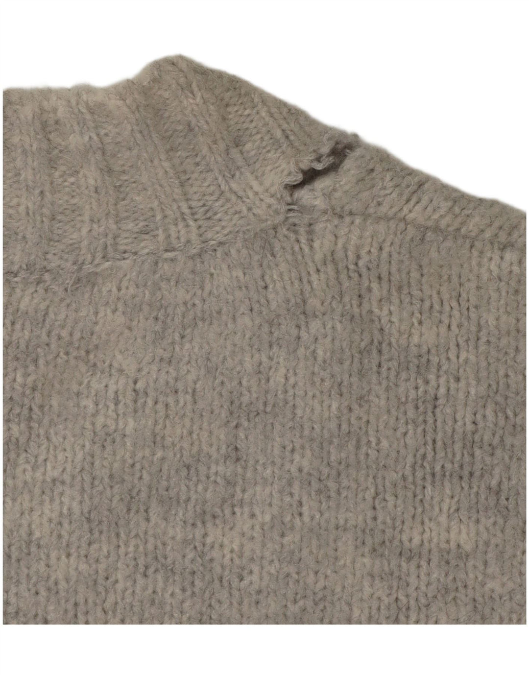 Zara Dame Oversized V-hals sweater UK 10 Small Grå Akryl