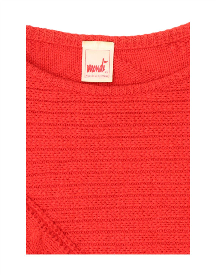 MONDI Womens Boat Neck Jumper Sweater EU 42 Large Red Wool Vintage Mondi and Second-Hand Mondi from Messina Hembry 