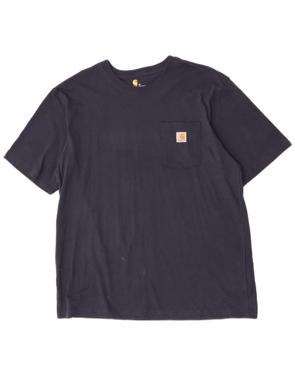 Carhartt Herre Original Fit T-Shirt Top XL Marineblå Bomuld