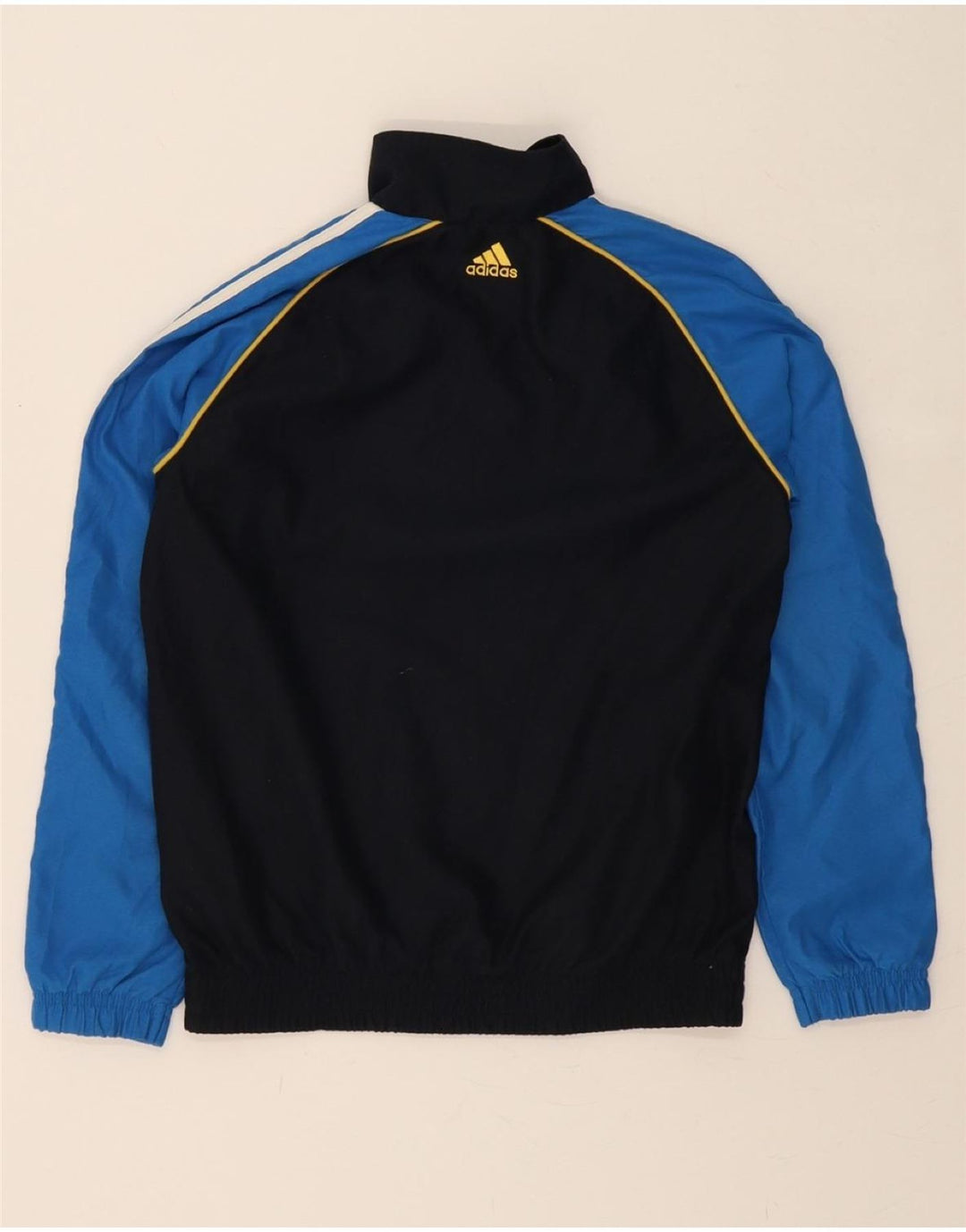 ADIDAS Boys Graphic Tracksuit Top Jacket 9-10 Years Black Colourblock Vintage Adidas and Second-Hand Adidas from Messina Hembry 