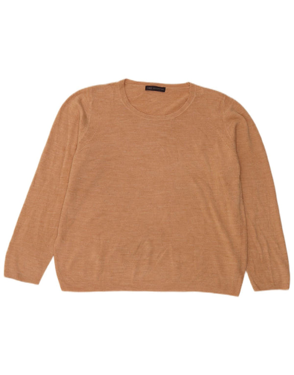 Marks & Spencer Dame Boat Neck Jumper Sweater UK 20 2XL Beige Akryl