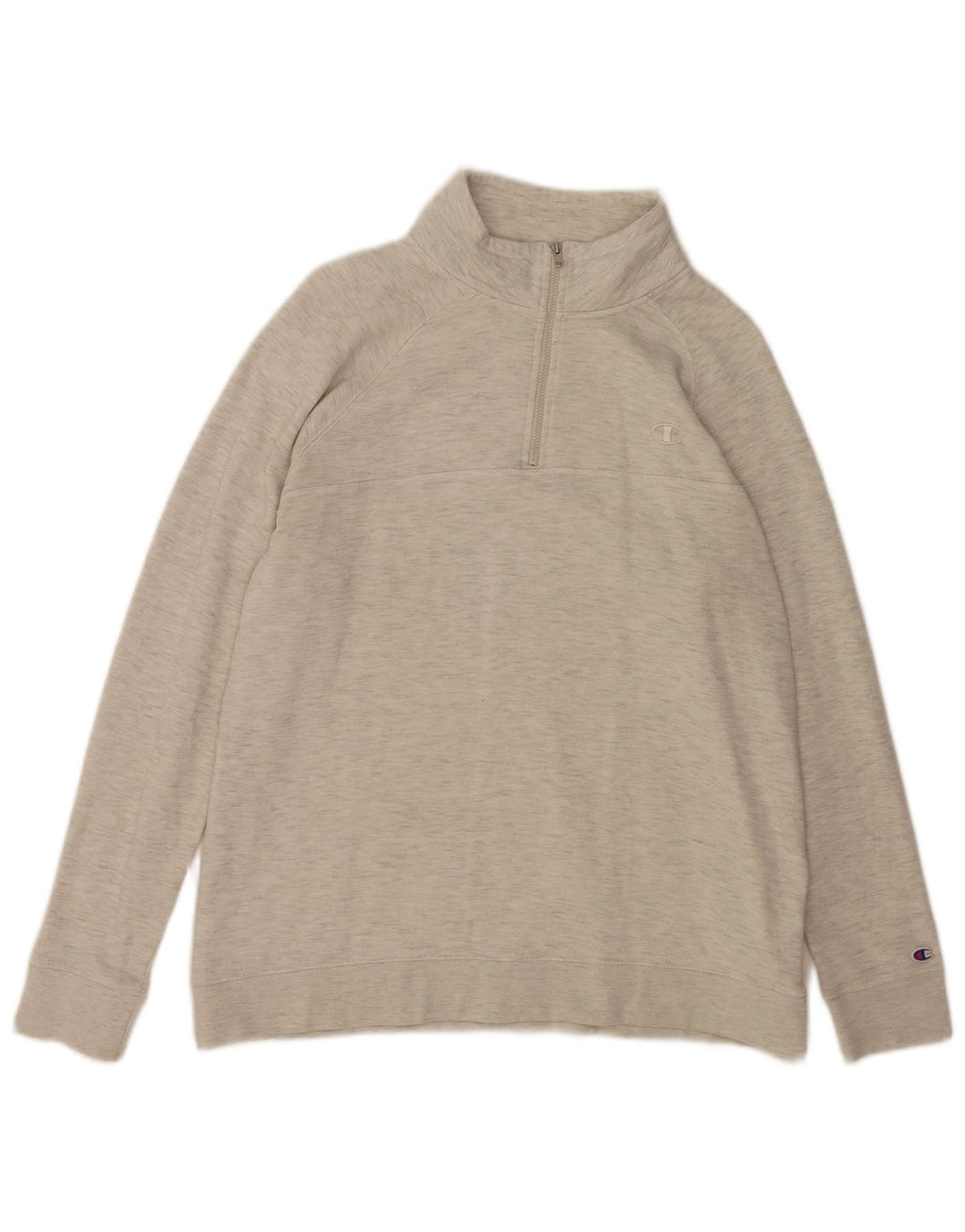 CHAMPION Sweatshirt med lynlås til mænd, stor grå flækket bomuld