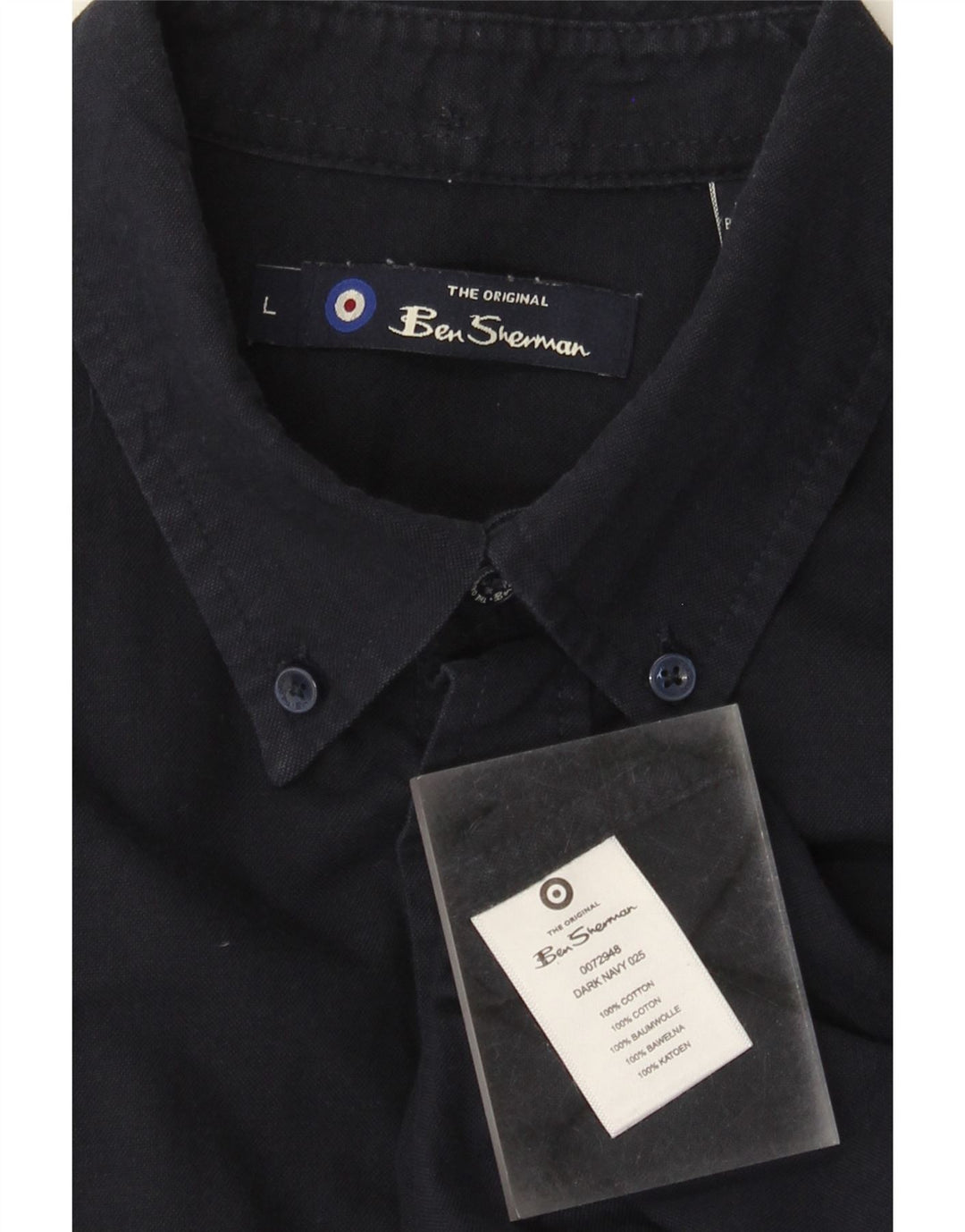 Ben Sherman herreskjorte stor marineblå bomuld