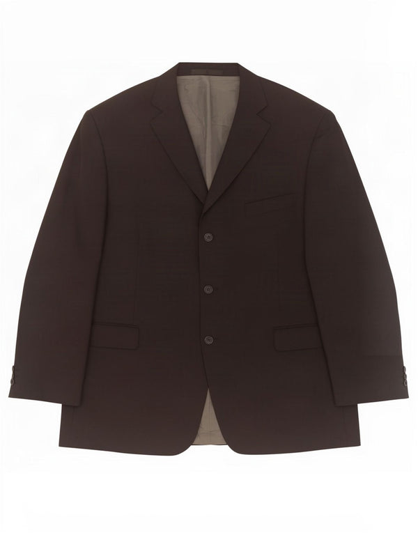 Marks & Spencer Herre 3 Button Blazer Jacket UK 48 2XL Sort Polyester