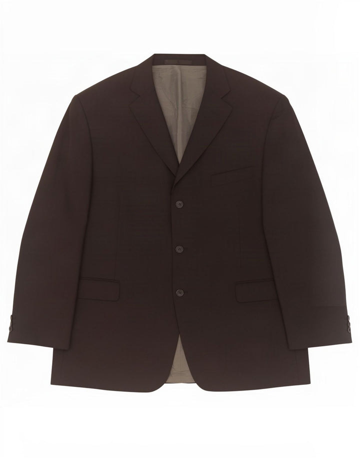 Marks & Spencer Herre 3 Button Blazer Jacket UK 48 2XL Sort Polyester