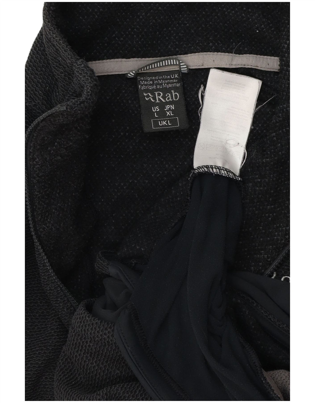 RAB Sweatshirt med lynlås til mænd, stor sort farveblok polyester