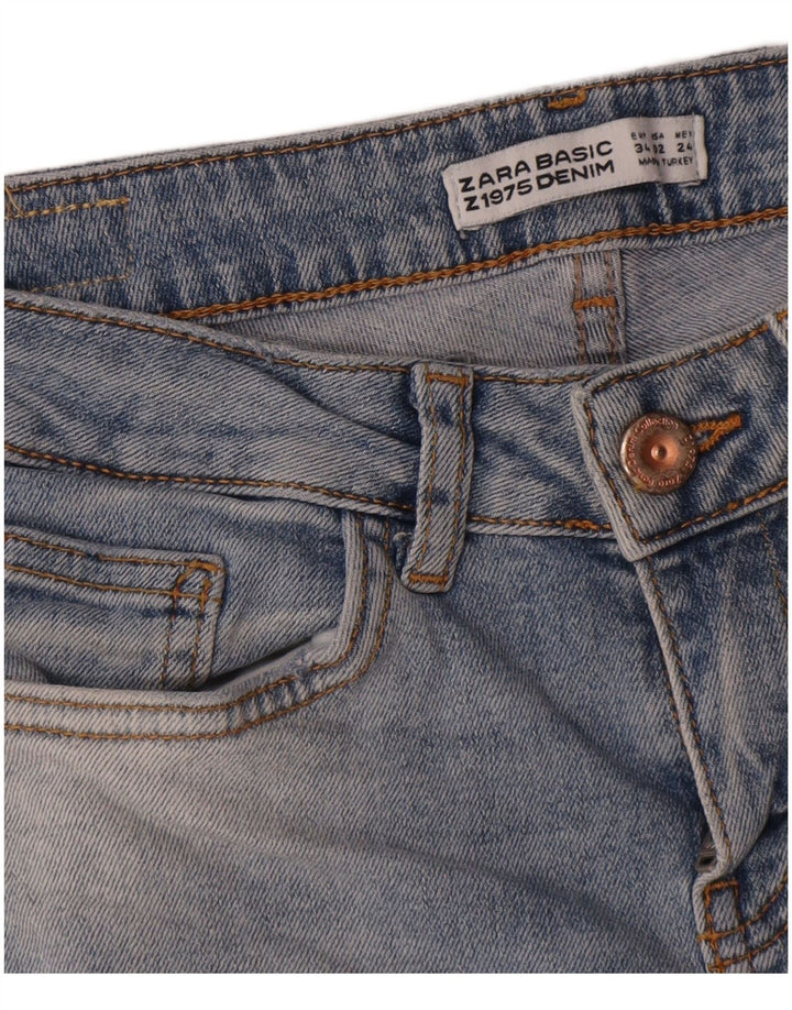 Zara Dame Slim Jeans EU 34 2XS W24 L26 Blå