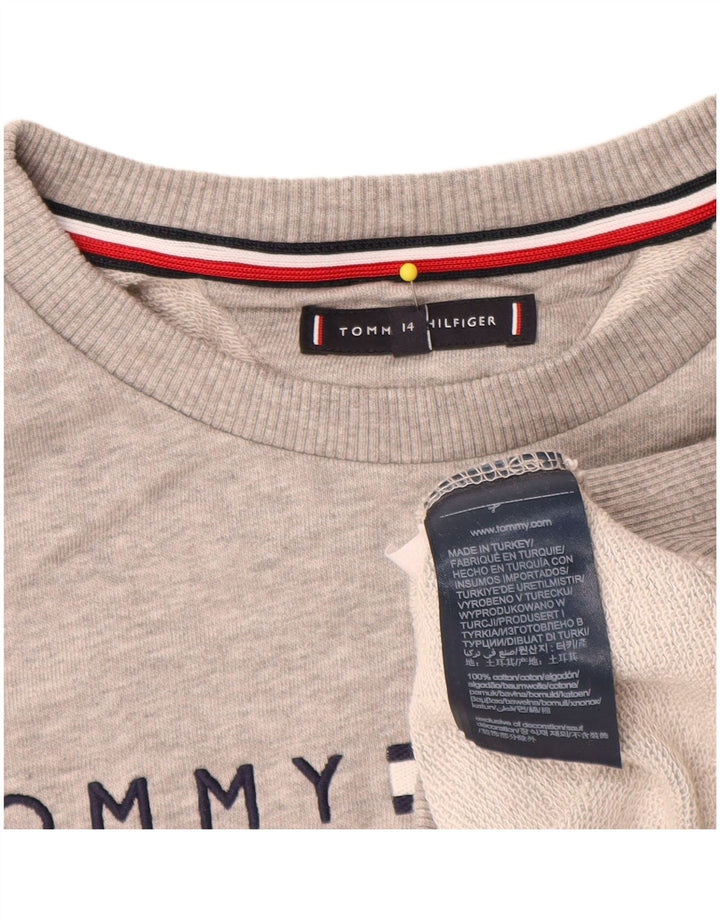 Tommy Hilfiger Drenge Grafisk Sweatshirt Jumper 13-14 år Grå Flecked