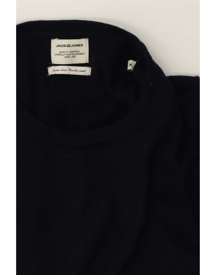 Jack & Jones Herre trøjetrøje med rund hals mellem marineblå Merinould