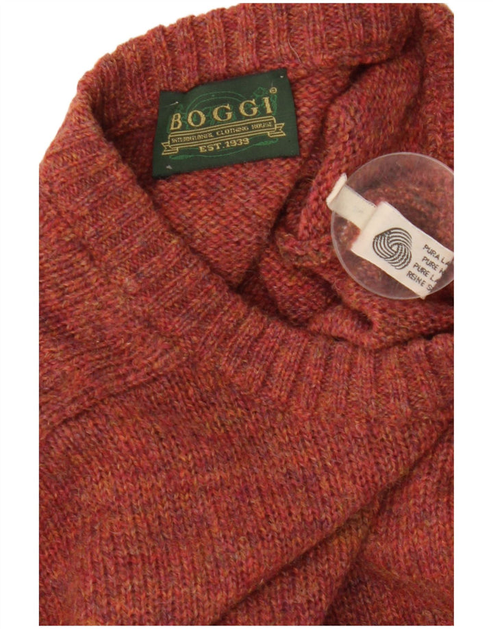 Boggi herre rund hals sweater medium rødbrun uld
