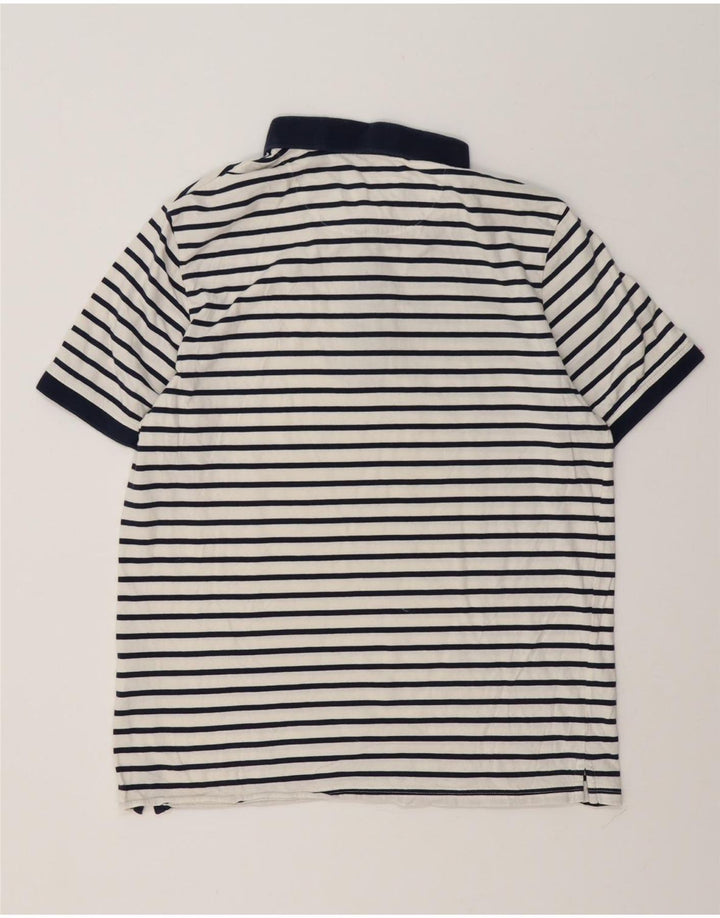 Lyle & Scott herre poloshirt stor hvid stribet bomuld