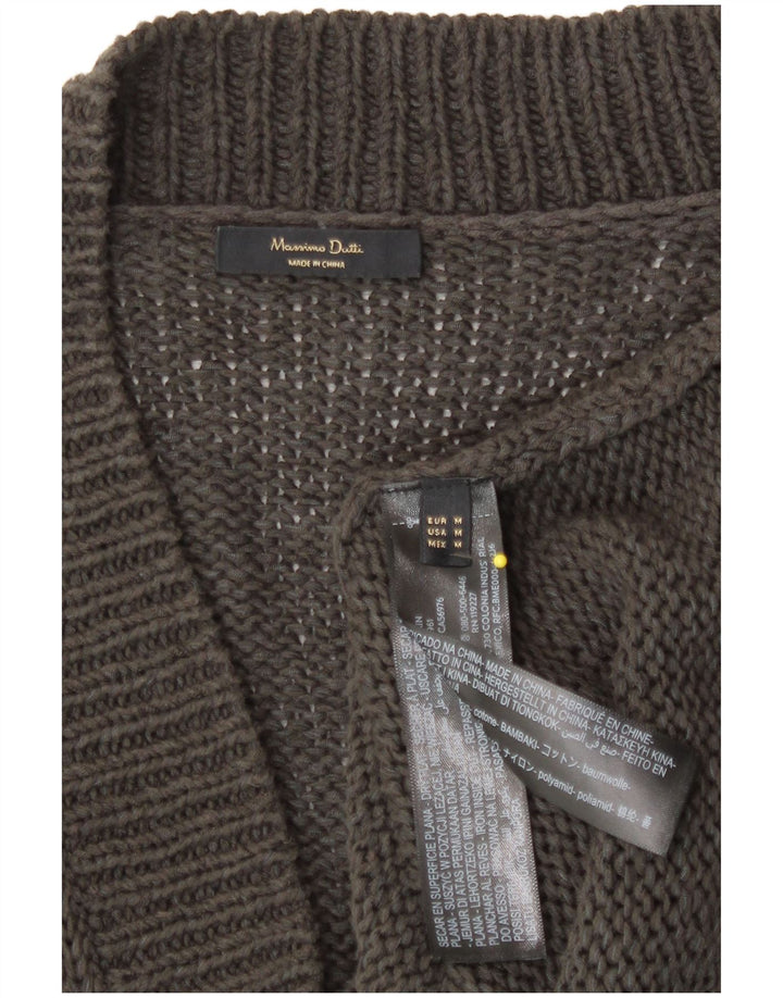 Massimo Dutti Dame Cardigan Sweater UK 12 Medium Grey Bomuld