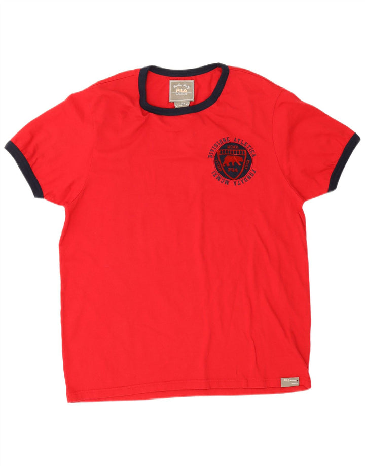 Fila Herre T-Shirt Top XL Rød Bomuld