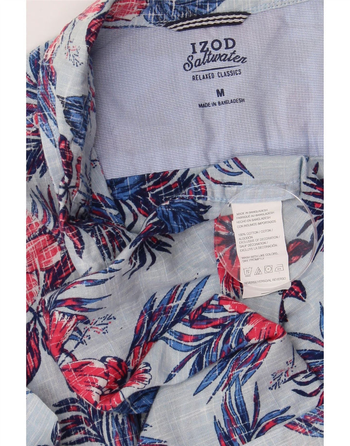 Izod Herre Saltvand Kortærmet skjorte Medium Blue Floral Bomuld