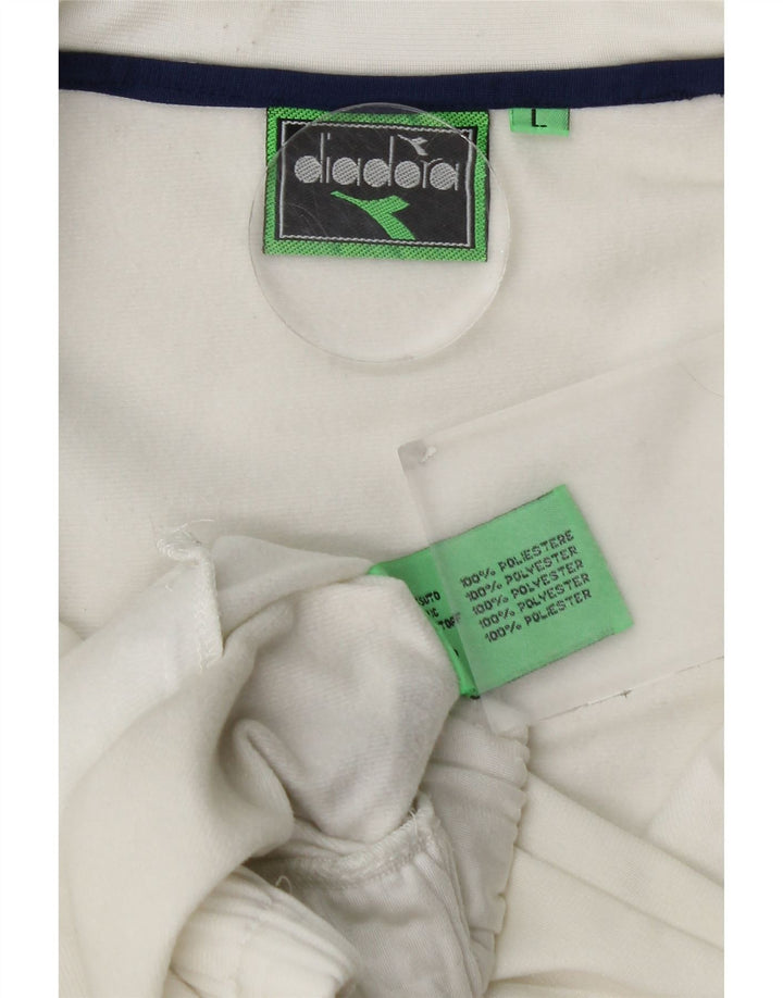 DIADORA Grafisk træningsdragt jakke til mænd Stor hvid farveblok