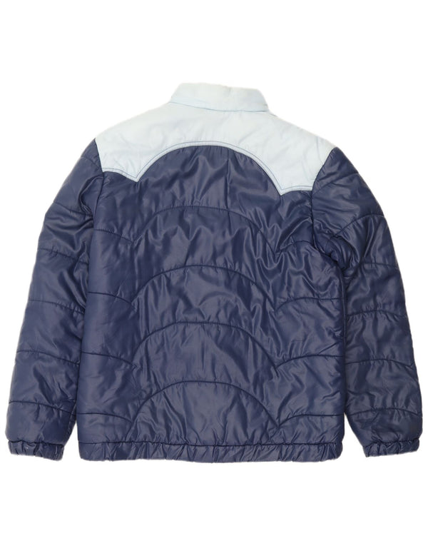 Vintage polstret herrejakke IT 54 2XL marineblå polyamid