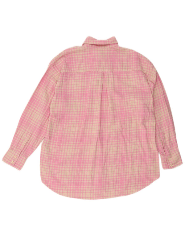 Levi's Dame Flanell Shirt Dress UK 10 Small Pink Ternet Bomuld