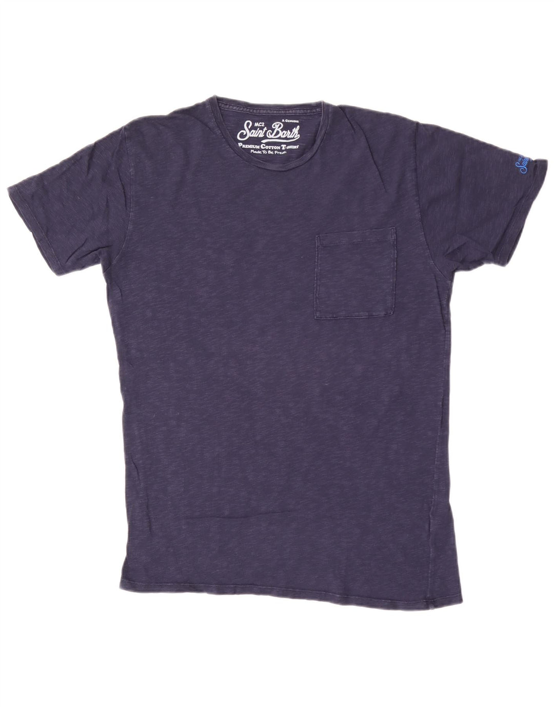MC2 SAINT BARTH Herre T-shirt Top Medium Marineblå Flecked Bomuld