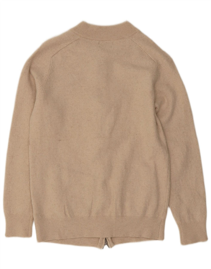 Massimo Dutti Dame Cardigan Sweater UK 12 Medium Beige Uld